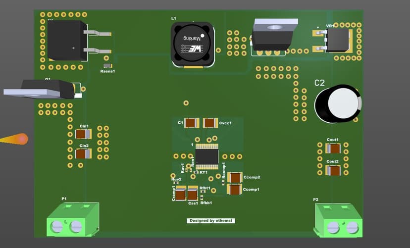 LM5118 ile 9-36V Girişten 12V Sabit Çıkış Alabilen Buck-Boost Konvertör Tasarımı görsel 3: PCB
