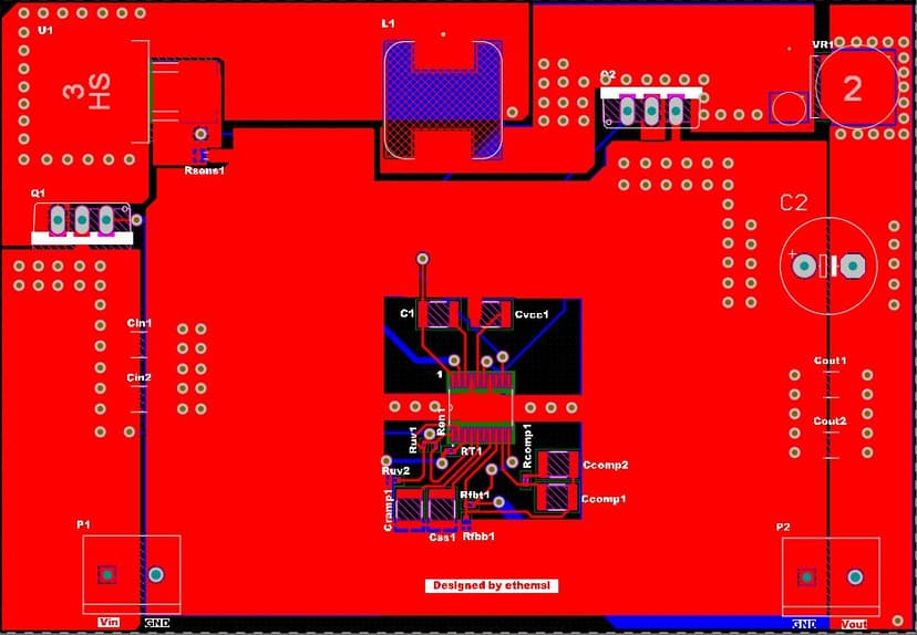 LM5118 ile 9-36V Girişten 12V Sabit Çıkış Alabilen Buck-Boost Konvertör Tasarımı görsel 2: PCB