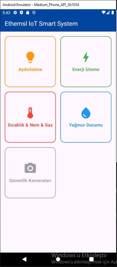 IoT Akıllı Sistem Tasarımı görsel 1: Android App